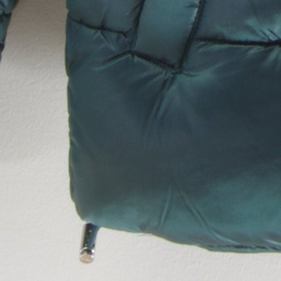 NEW! Scandinavian Pearlized Quilted ONLY Puffer Jacket/ Coat Dark Forest Green,S - Picture 13 of 16